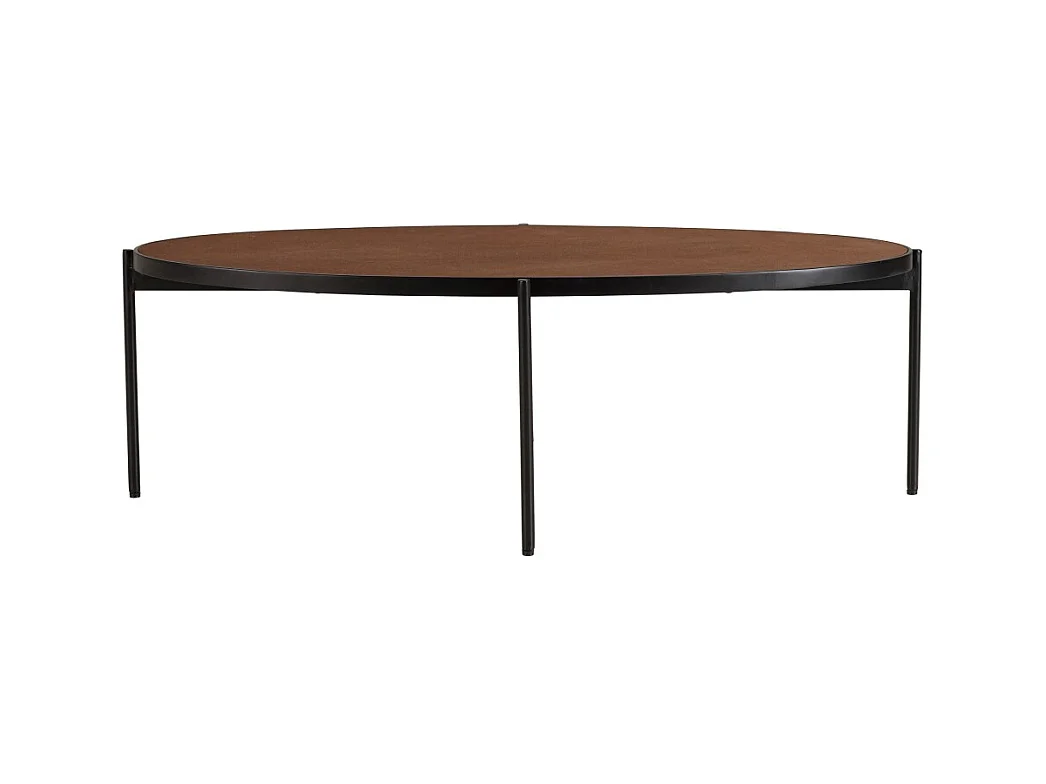 BASILE - Table basse ovale 131x65cm effet pierre couleur marron