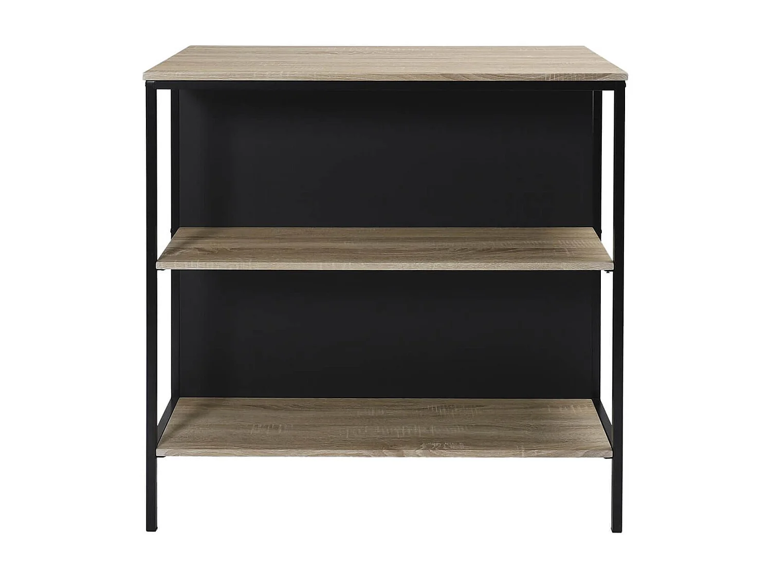 MAXIMO - Table Ilot avec Tabourets en MDF et Pieds Métal Noir