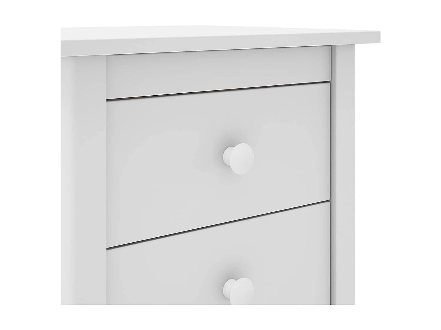 DAVA - Chevet  3 Tiroirs en Pin Massif Blanc