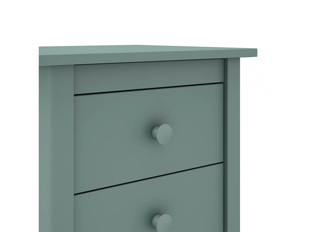 DAVA - Chevet  3 Tiroirs en Pin Massif Vert Pétrole