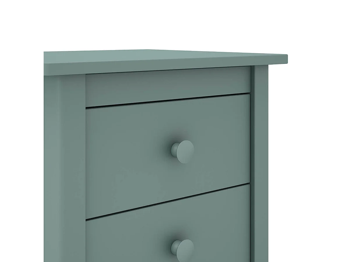DAVA - Chevet  2 Tiroirs en Pin Massif Vert Pétrole