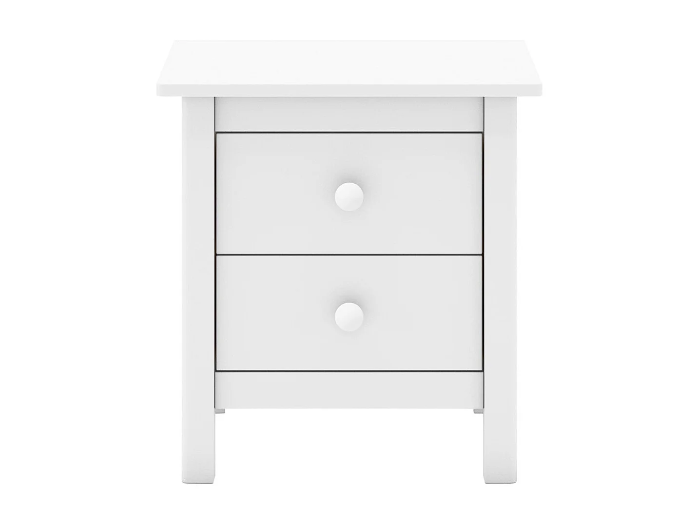 DAVA - Chevet  2 Tiroirs en Pin Massif Blanc