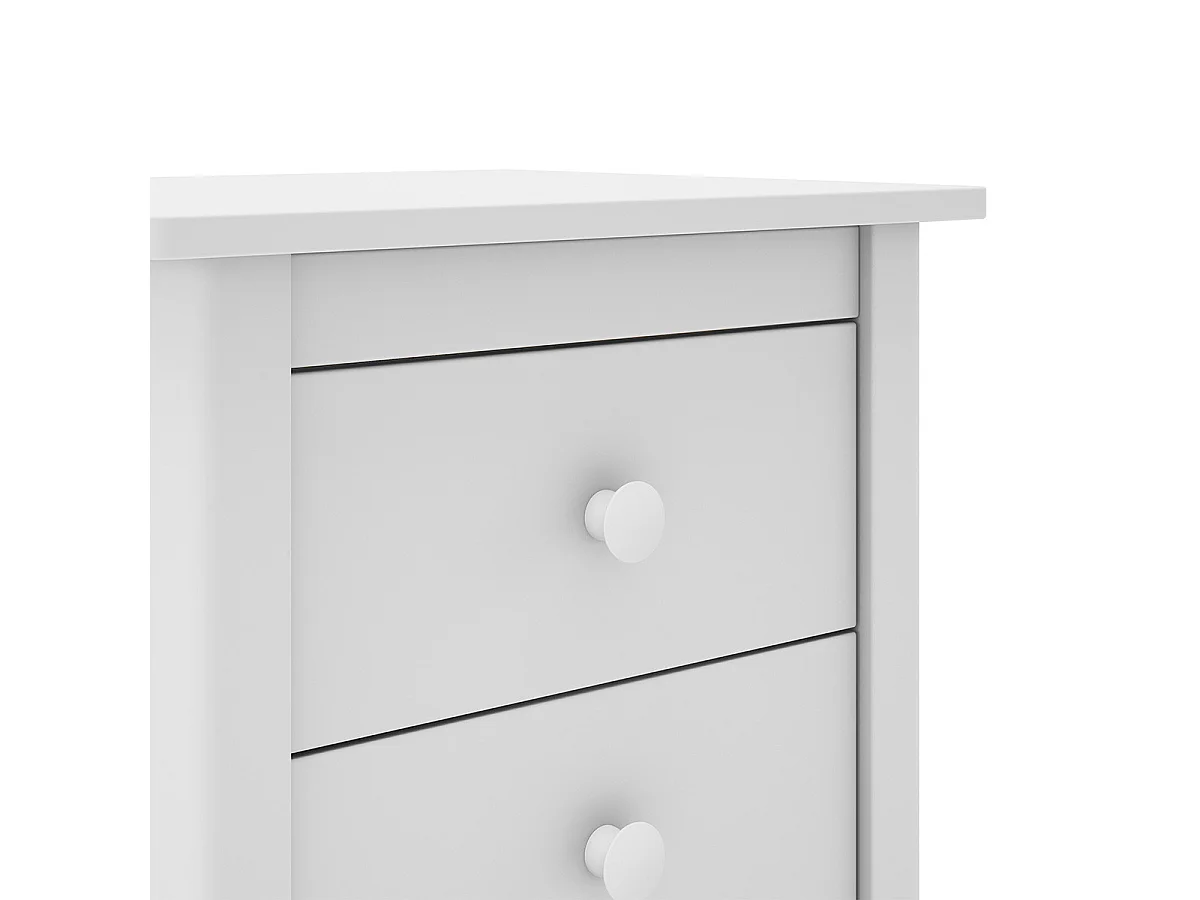 DAVA - Chevet  2 Tiroirs en Pin Massif Blanc