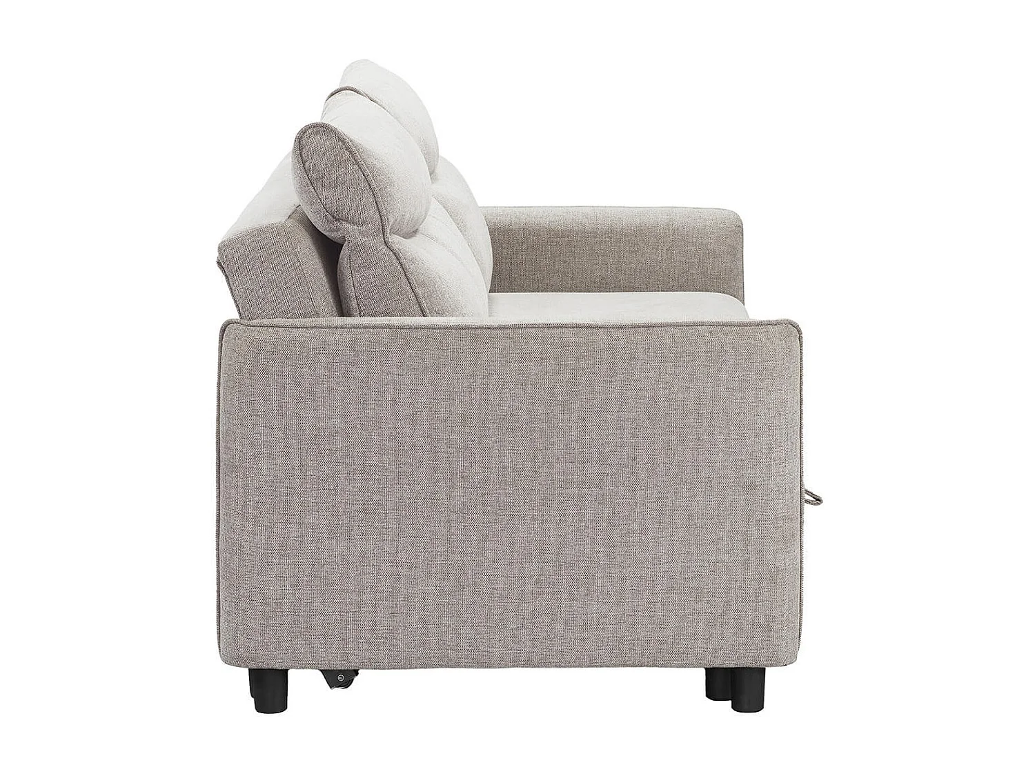 ALTAMIRA - Canapé 3 Places Convertible Tissu Gris Perle