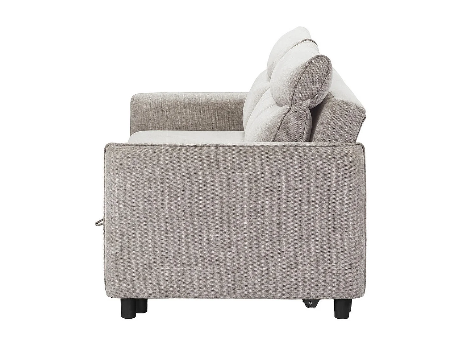 ALTAMIRA - Canapé 3 Places Convertible Tissu Gris Perle