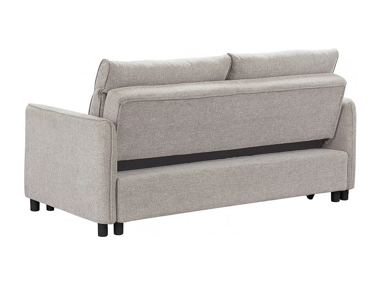 ALTAMIRA - Canapé 3 Places Convertible Tissu Gris Perle