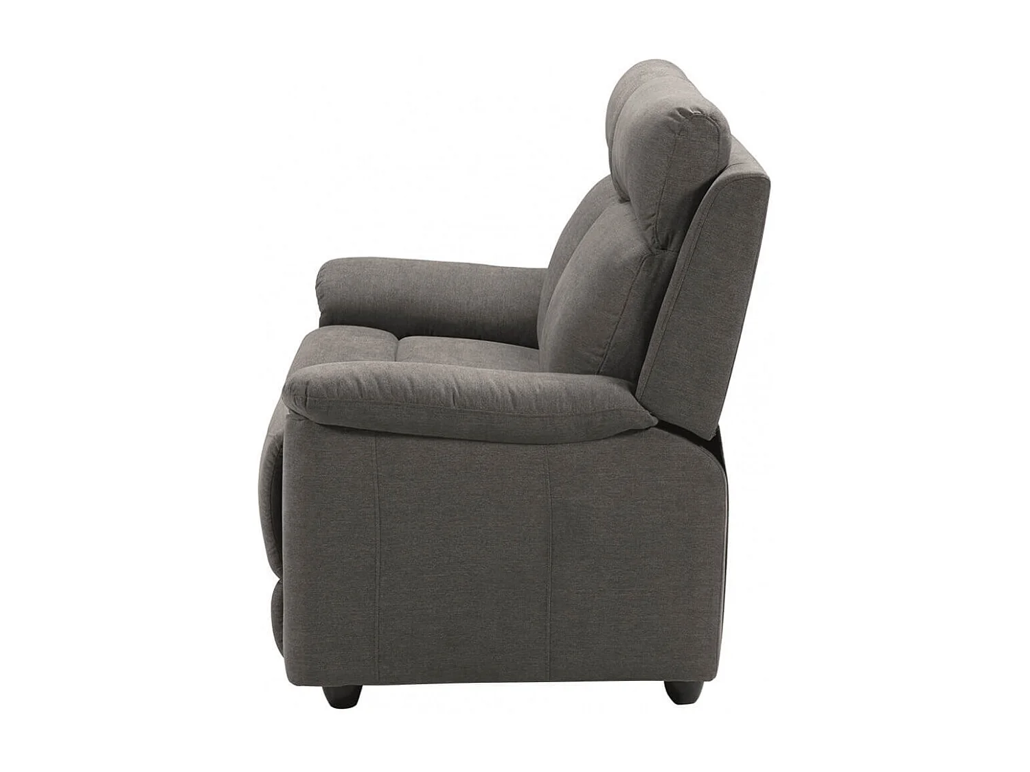 HUESCA - Canapé 2 Places Fixe Tissu Gris