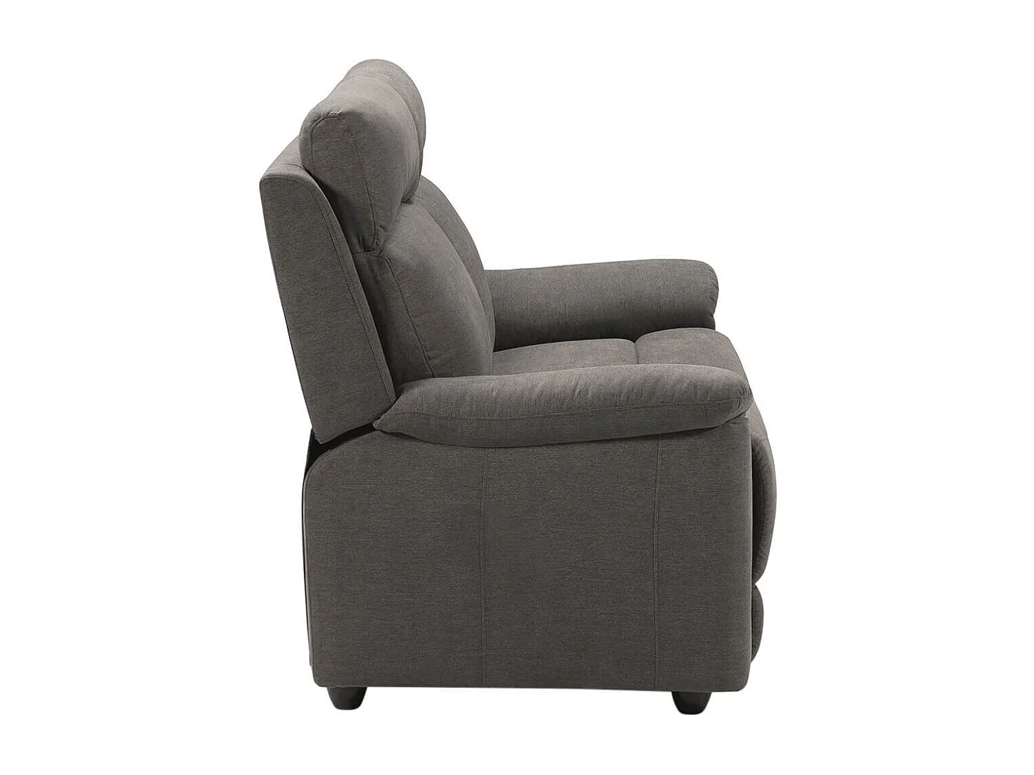 HUESCA - Canapé 2 Places Fixe Tissu Gris