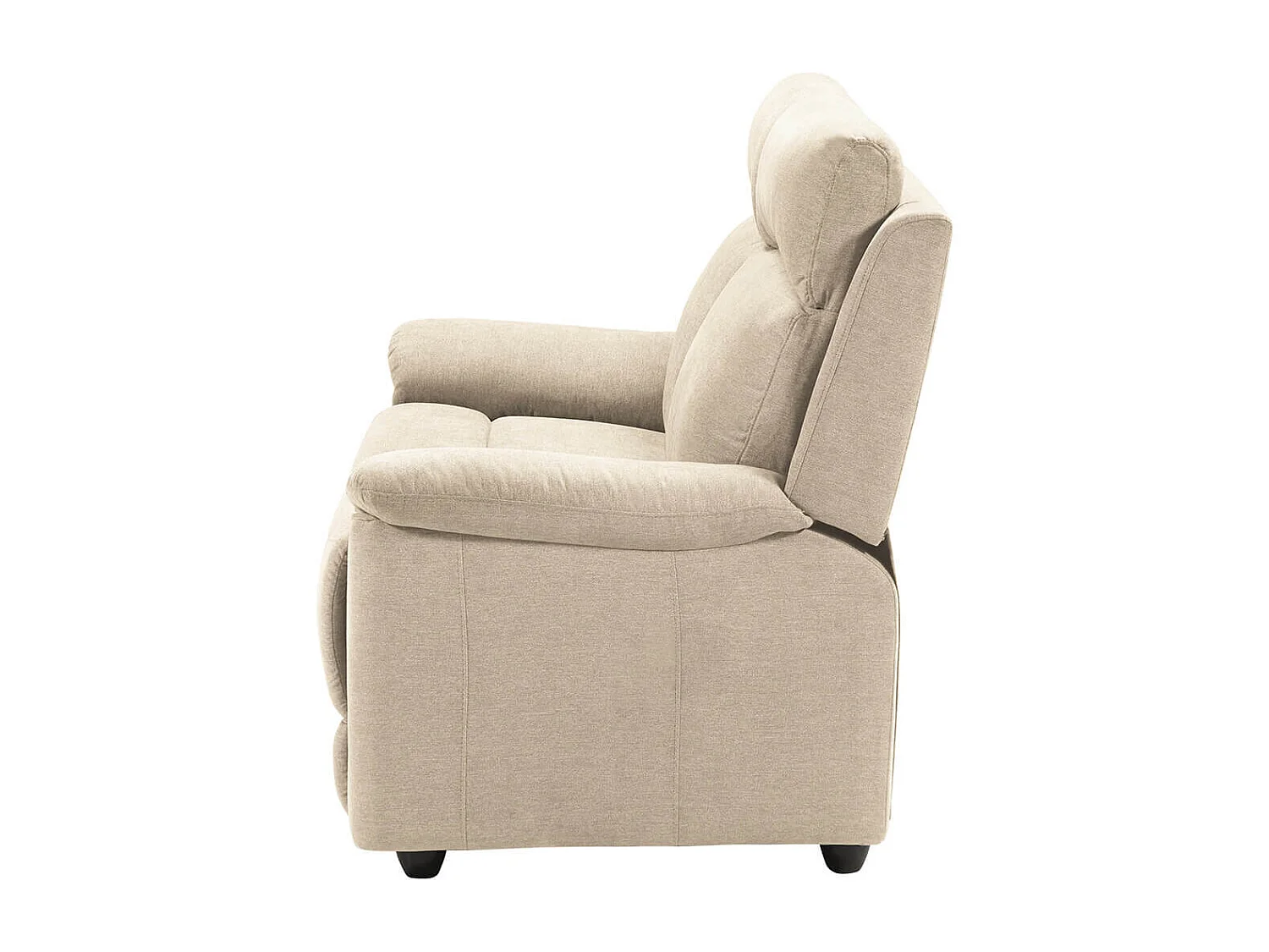 HUESCA - Canapé 2 Places Fixe Tissu Ivoire