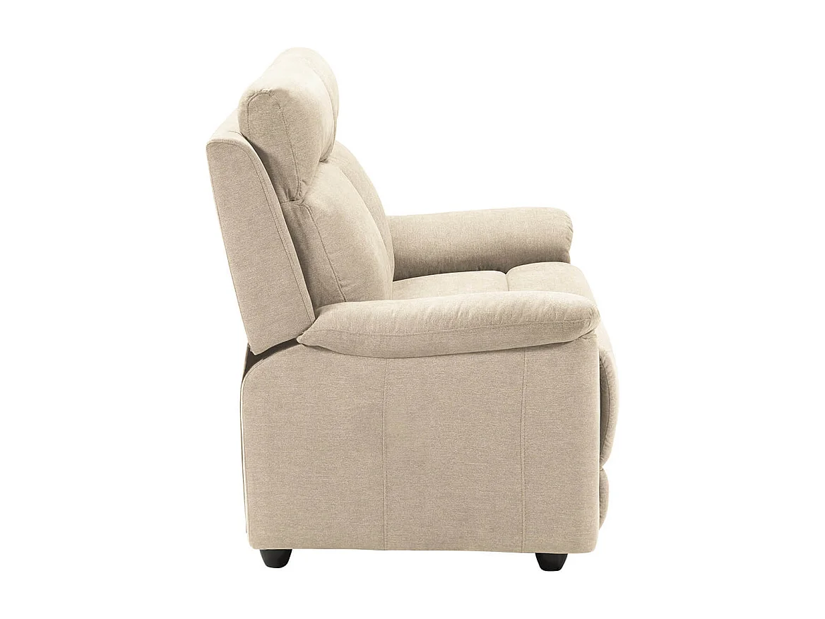 HUESCA - Canapé 2 Places Fixe Tissu Ivoire