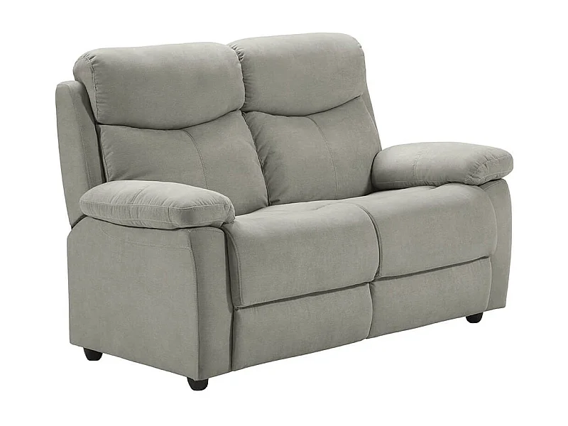 TARIFA - Canapé 2 Places Fixe Gris Clair Tissu Waterproof