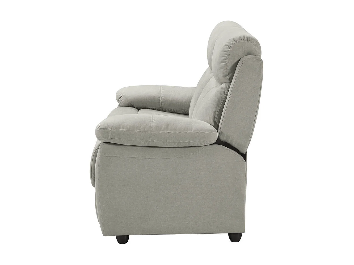 TARIFA - Canapé 2 Places Fixe Gris Clair Tissu Waterproof