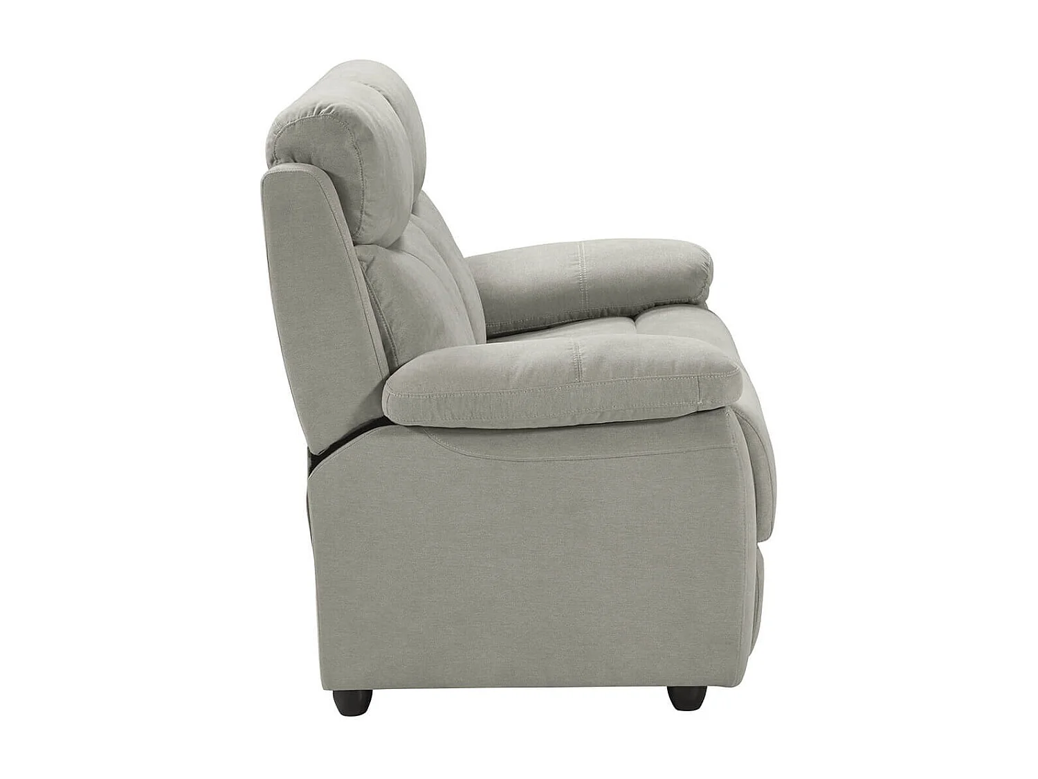 TARIFA - Canapé 2 Places Fixe Gris Clair Tissu Waterproof