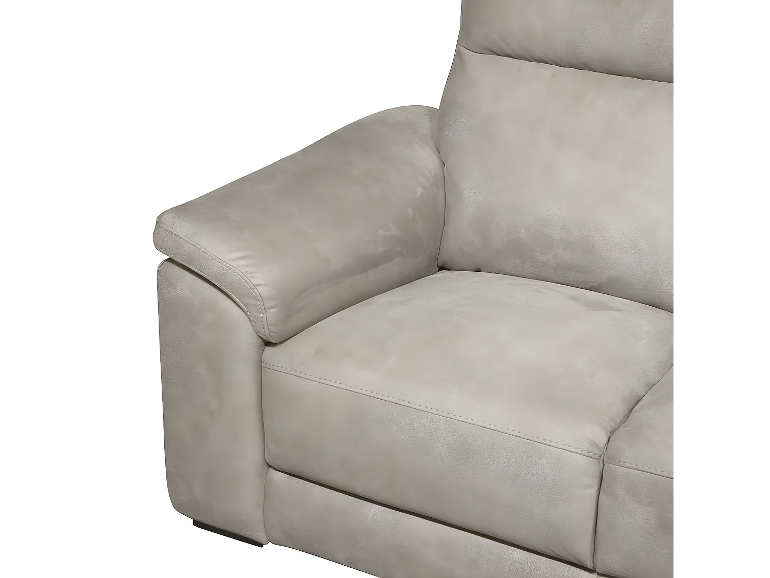 STANLEY - Canapé Fixe 2 Places Tissu Peau de Pêche Taupe