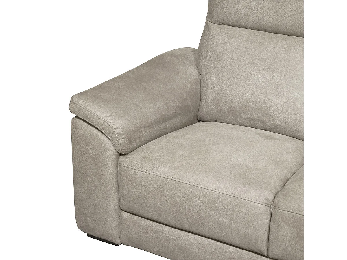 STANLEY - Canapé Fixe 2 Places Tissu Peau de Pêche Taupe