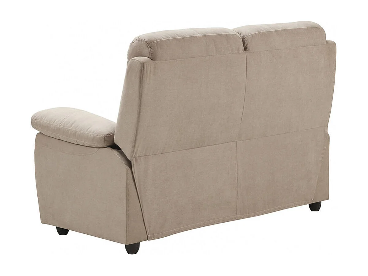 TARIFA - Canapé 2 Places Fixe Beige Tissu Waterproof