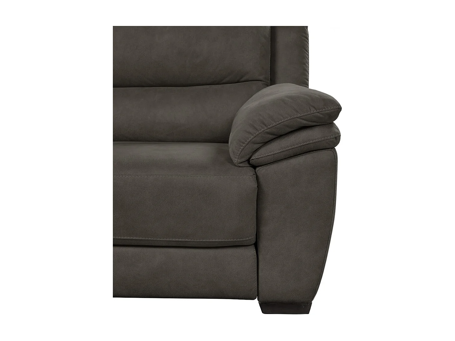 ASTIO - Canapé Fixe 2 Places Tissu Gris Foncé