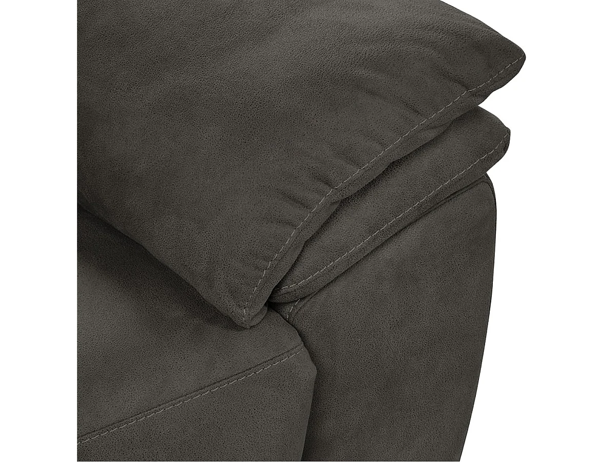 ASTIO - Canapé Fixe 2 Places Tissu Gris Foncé