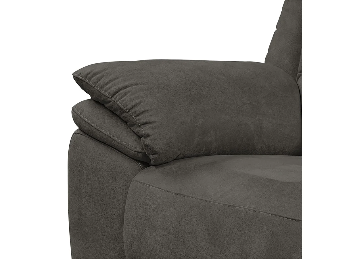 ASTIO - Canapé Fixe 2 Places Tissu Gris Foncé