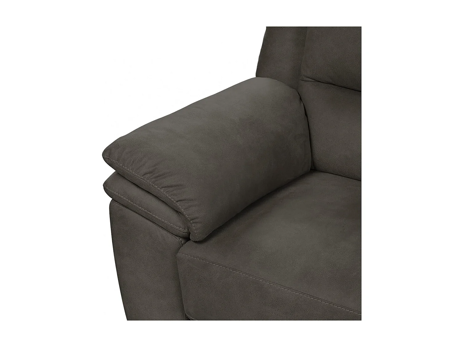 ASTIO - Canapé Fixe 2 Places Tissu Gris Foncé