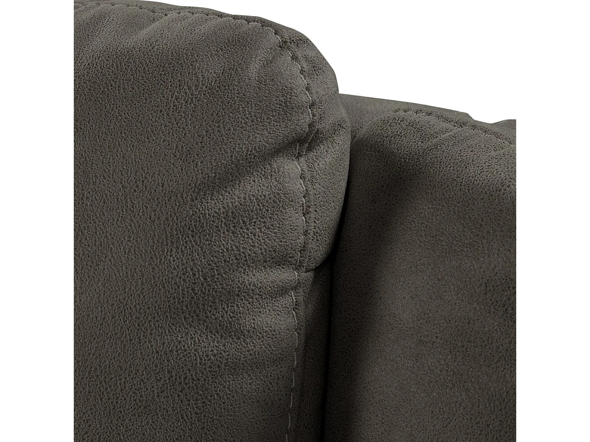 ASTIO - Canapé Fixe 2 Places Tissu Gris Foncé