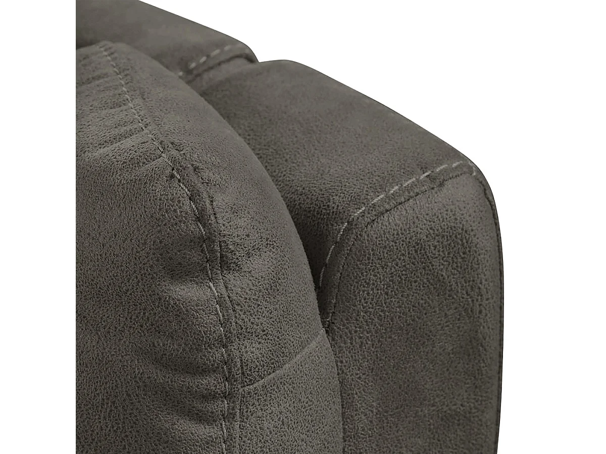 ASTIO - Canapé Fixe 2 Places Tissu Gris Foncé