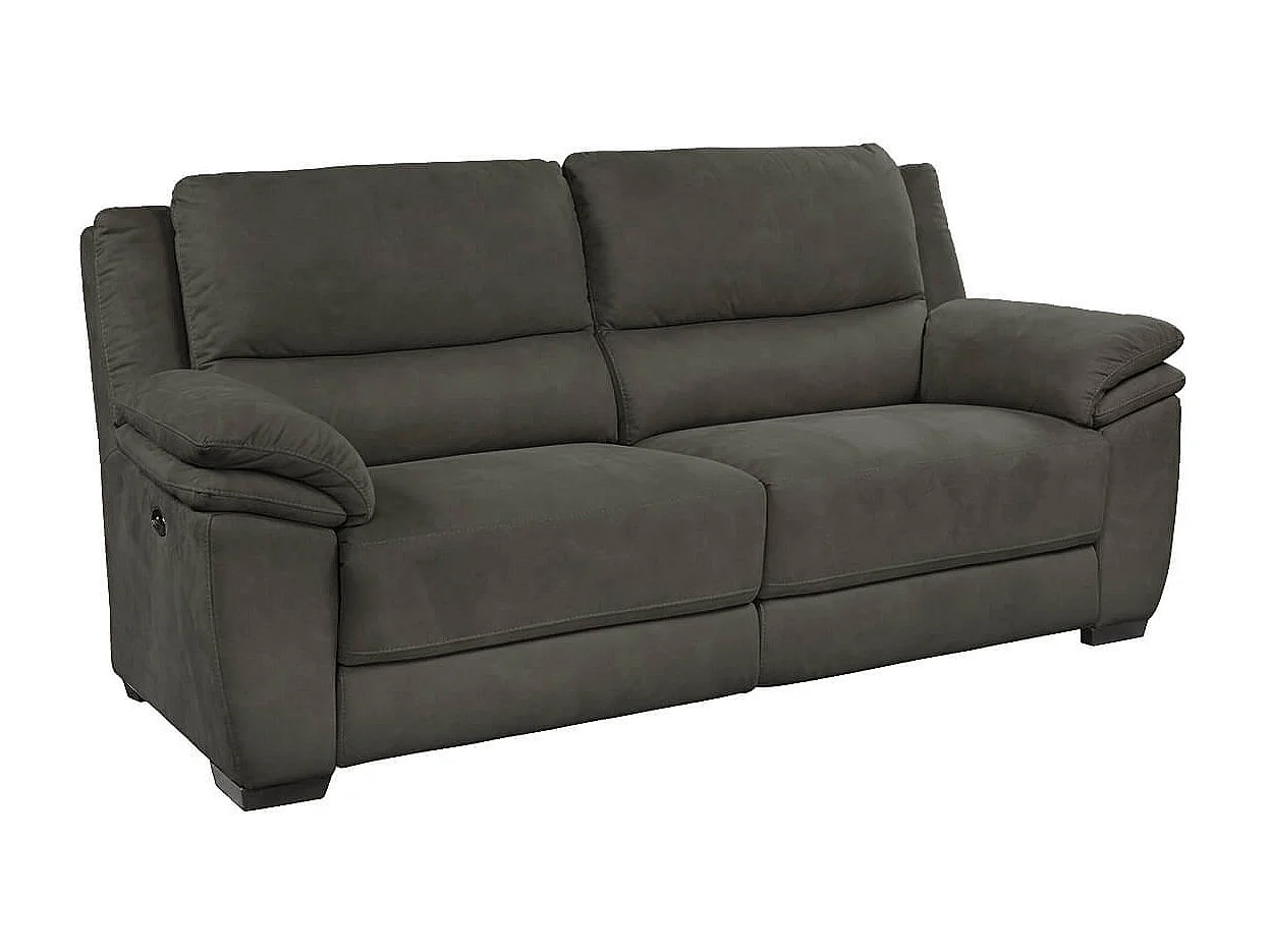 ASTIO - Canapé Relax Electrique 3 Places Tissu Gris Foncé