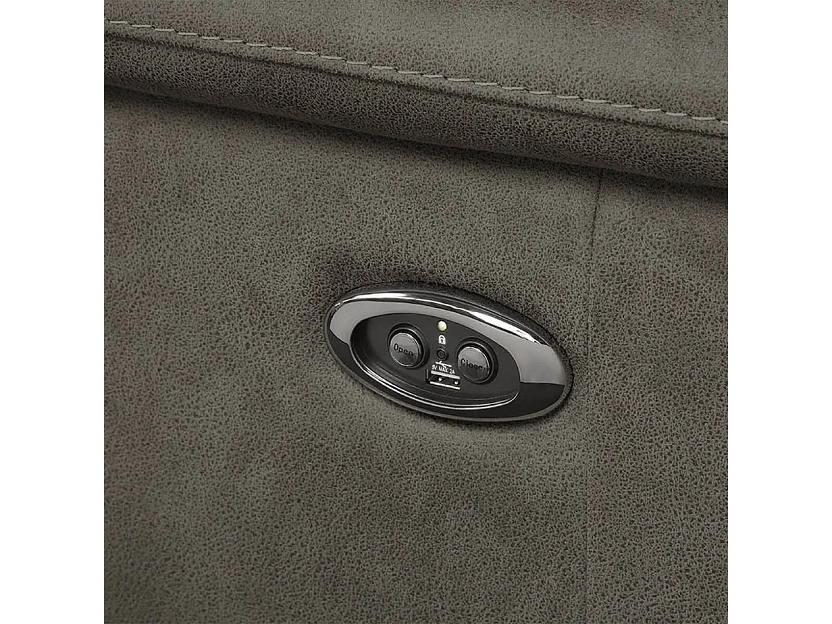 ASTIO - Canapé Relax Electrique 3 Places Tissu Gris Foncé