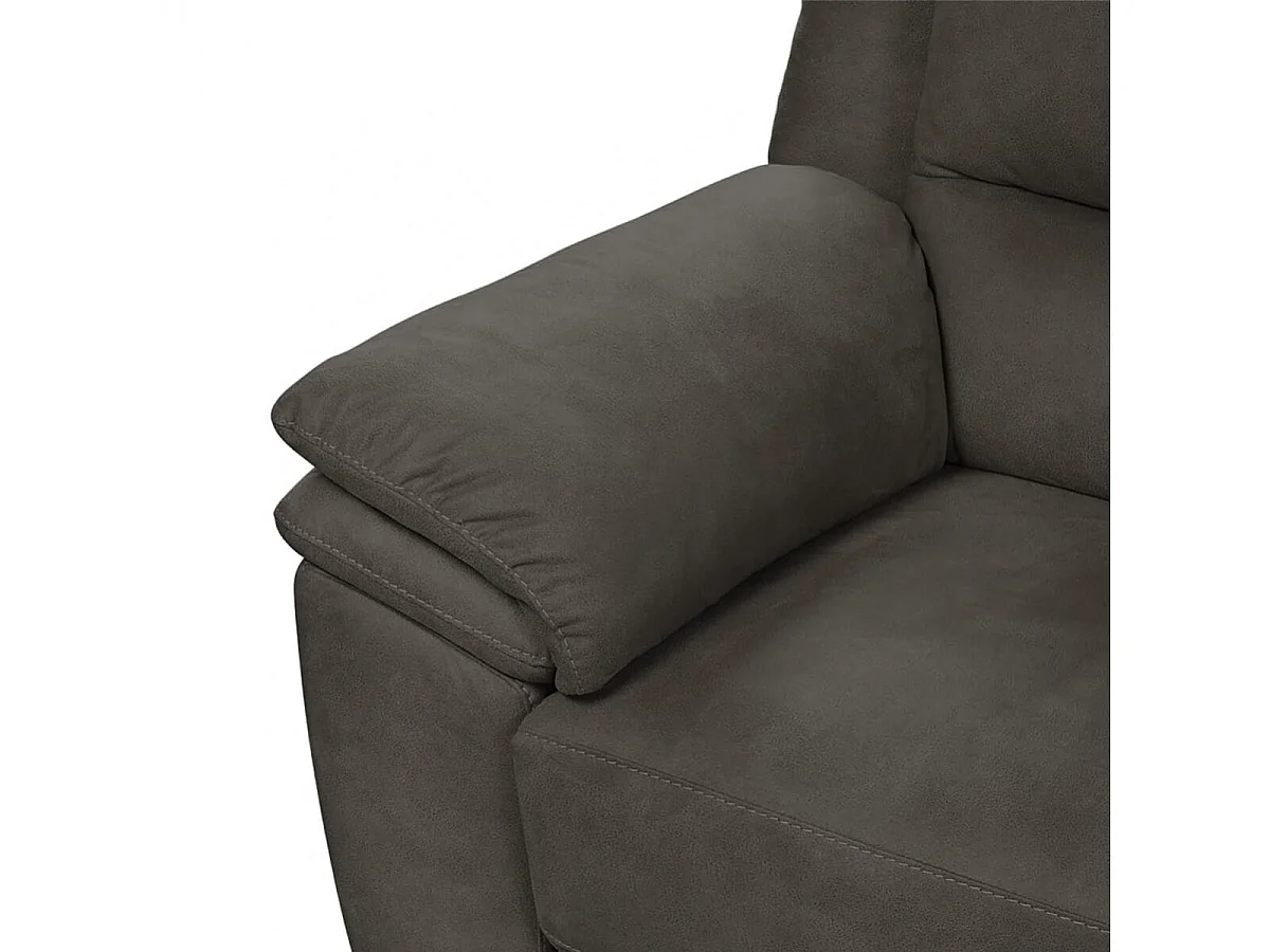 ASTIO - Canapé Relax Electrique 3 Places Tissu Gris Foncé