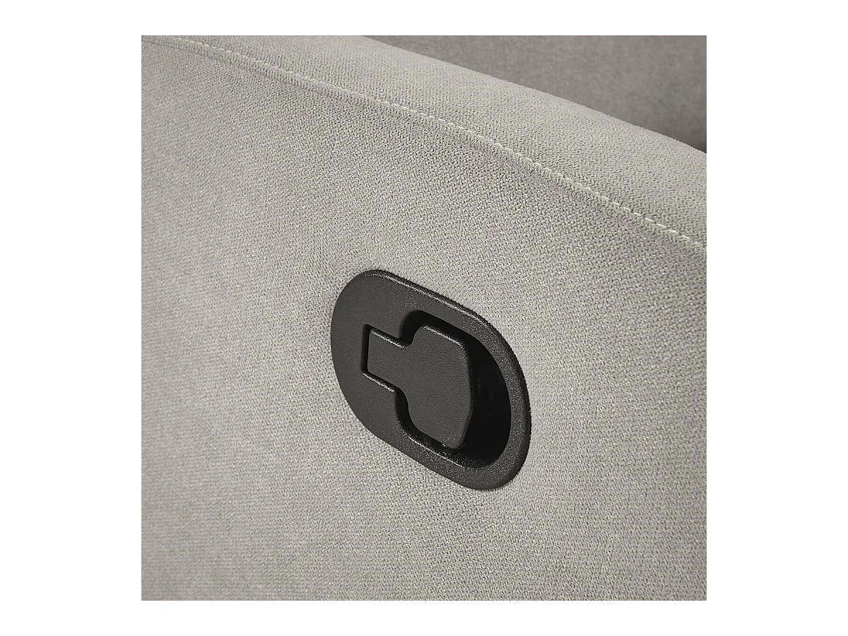 TARIFA - Canapé 3 Places Relax Manuel Gris Clair Tissu Waterproof