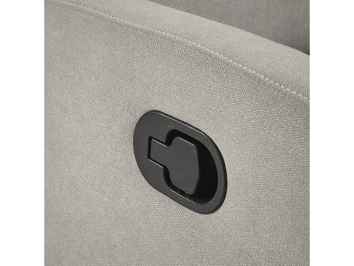 TARIFA - Canapé 3 Places Relax Manuel Gris Clair Tissu Waterproof