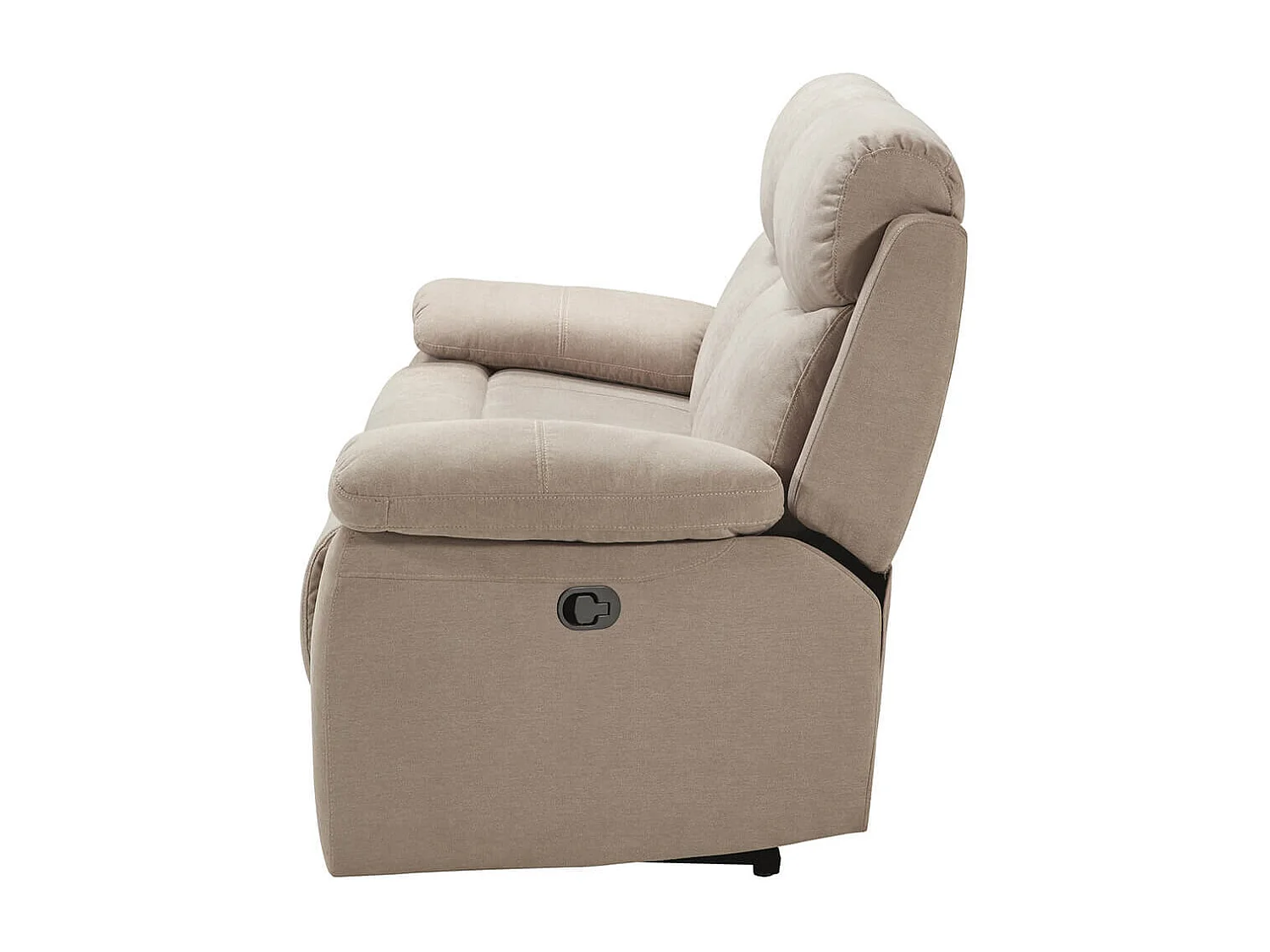 TARIFA - Canapé 3 Places Relax Manuel Beige Tissu Waterproof