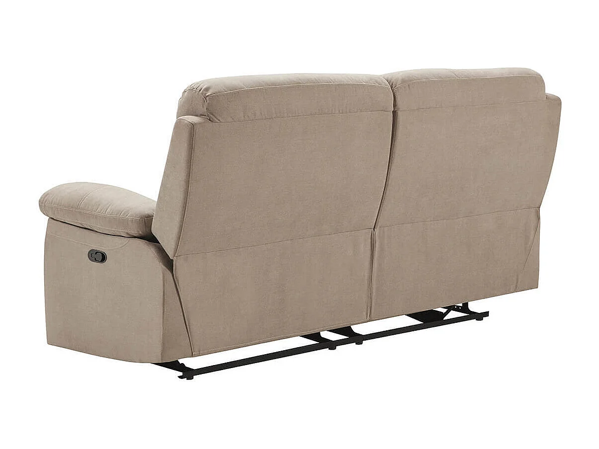 TARIFA - Canapé 3 Places Relax Manuel Beige Tissu Waterproof