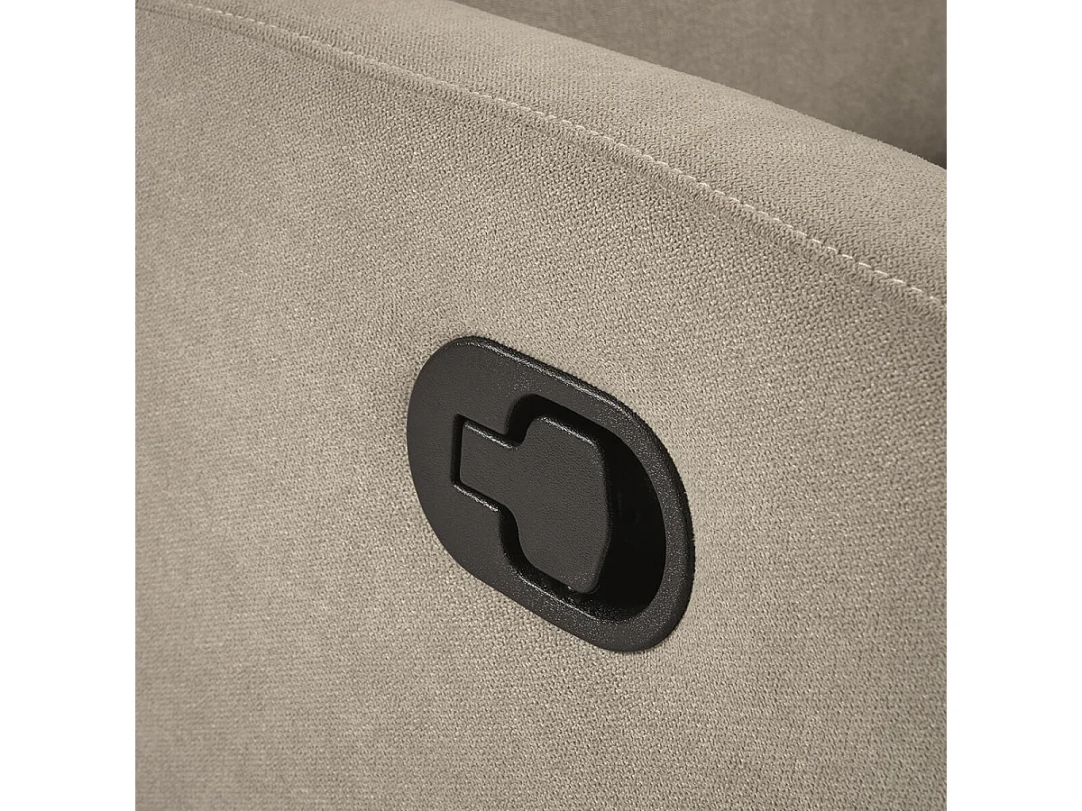 TARIFA - Canapé 3 Places Relax Manuel Beige Tissu Waterproof