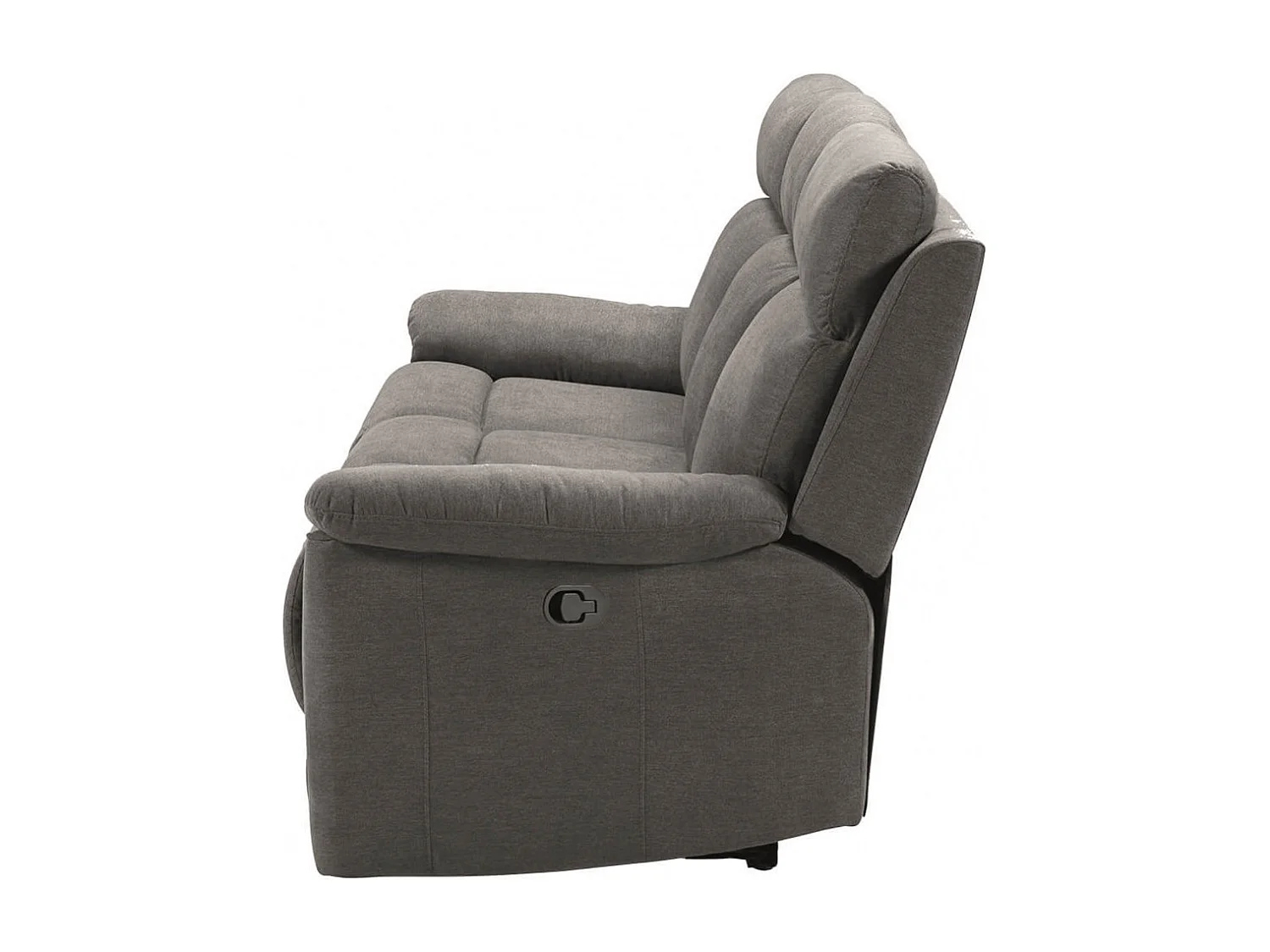 HUESCA - Canapé 3 Places Relax Manuel Tissu Gris