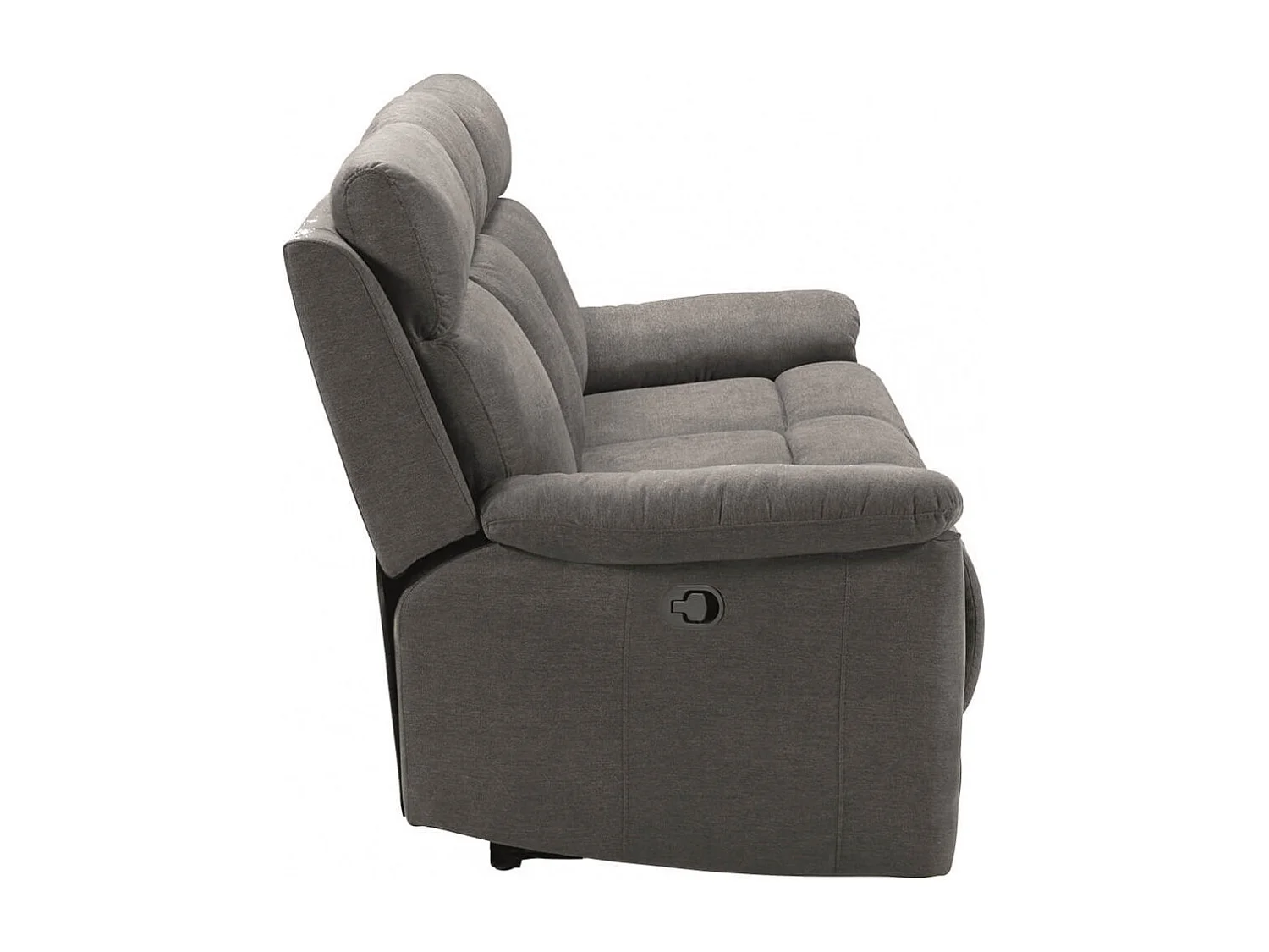 HUESCA - Canapé 3 Places Relax Manuel Tissu Gris