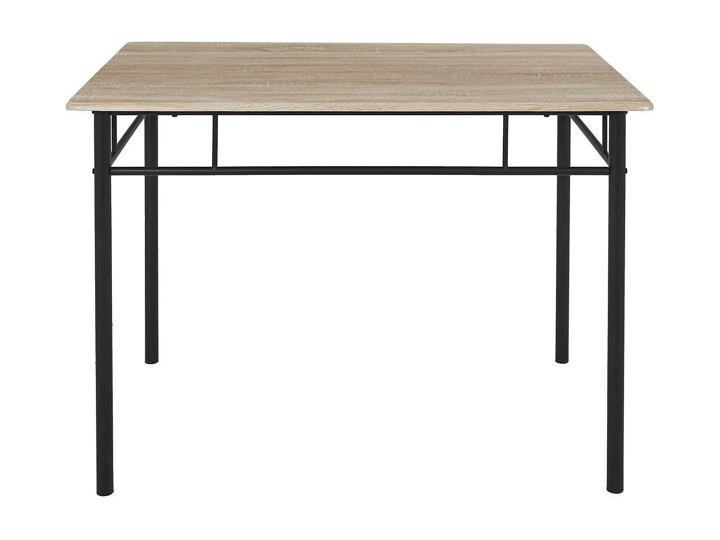 FAUSTIN - Ensemble Repas 4 Personnes Table et Chaises en MDF et Pieds Métal Noir