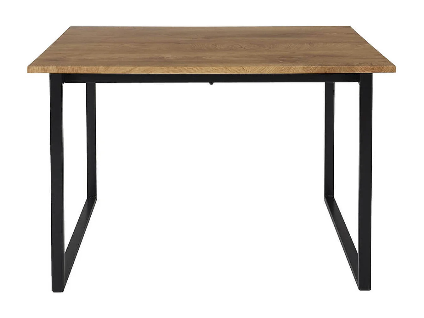 SERGIO - Ensemble Table en MDF et 4 Chaises en Tissu Gris Pieds Métal Noir