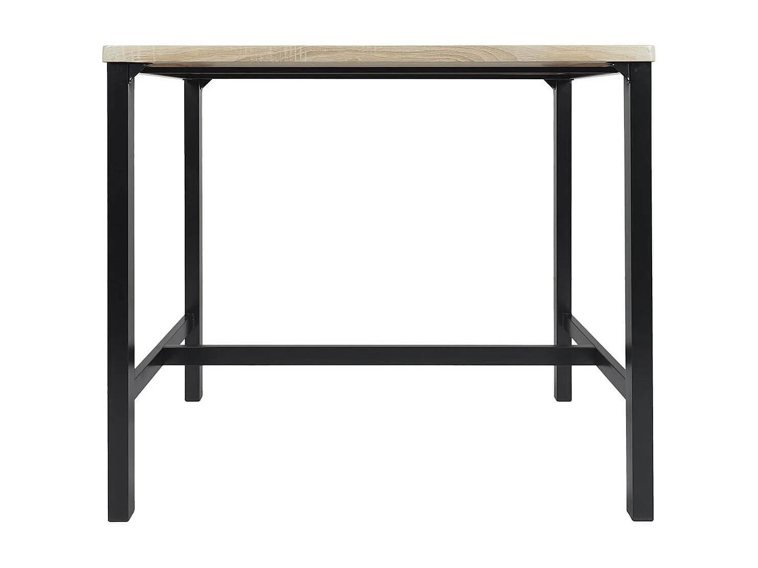 CORTEZ - Ensemble Table Haute et 4 Tabourets en MDF et Pieds Métal Noir