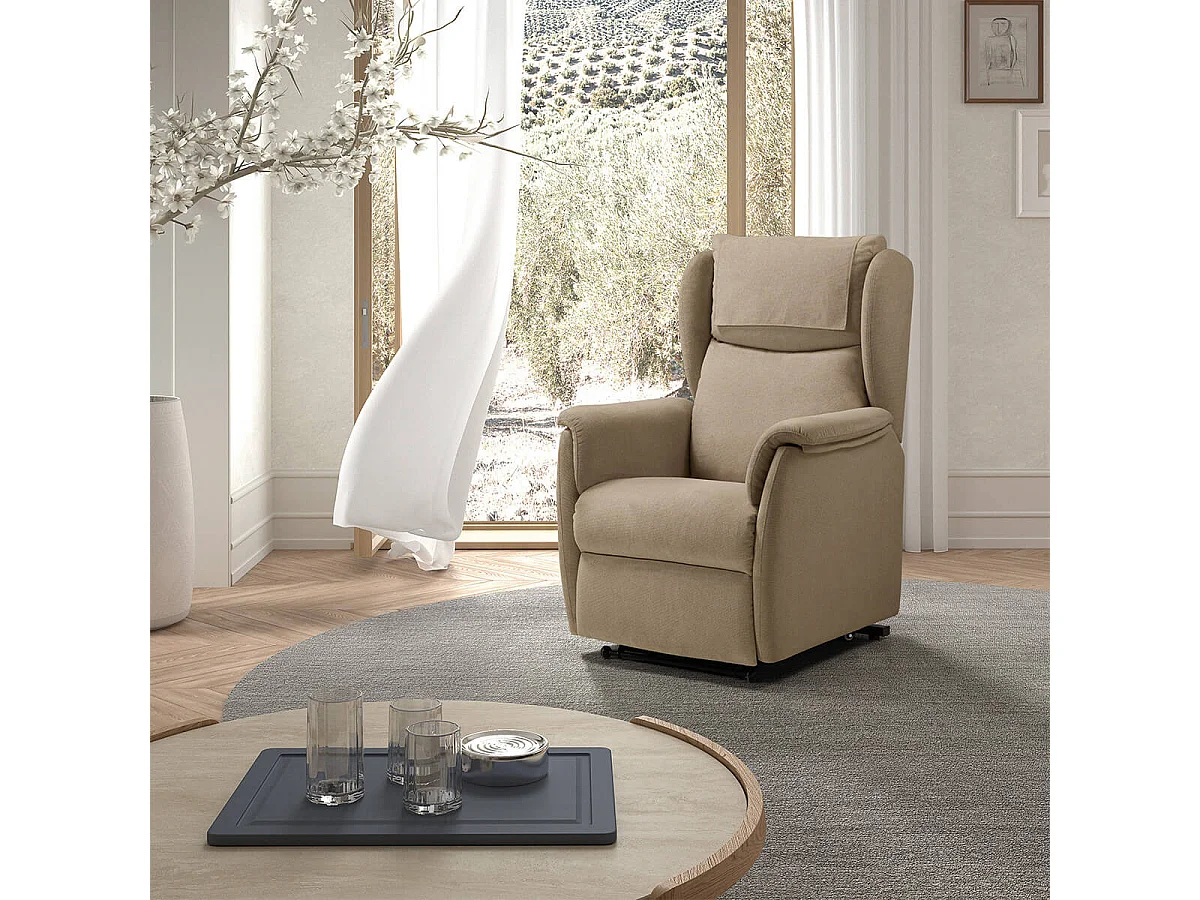 ORENSE - Fauteuil Relax Electrique Releveur Tissu Marron