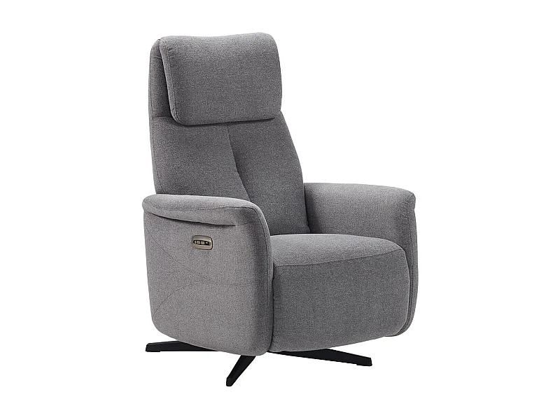 GANDIA - Fauteuil Relax Electrique Tissu Gris