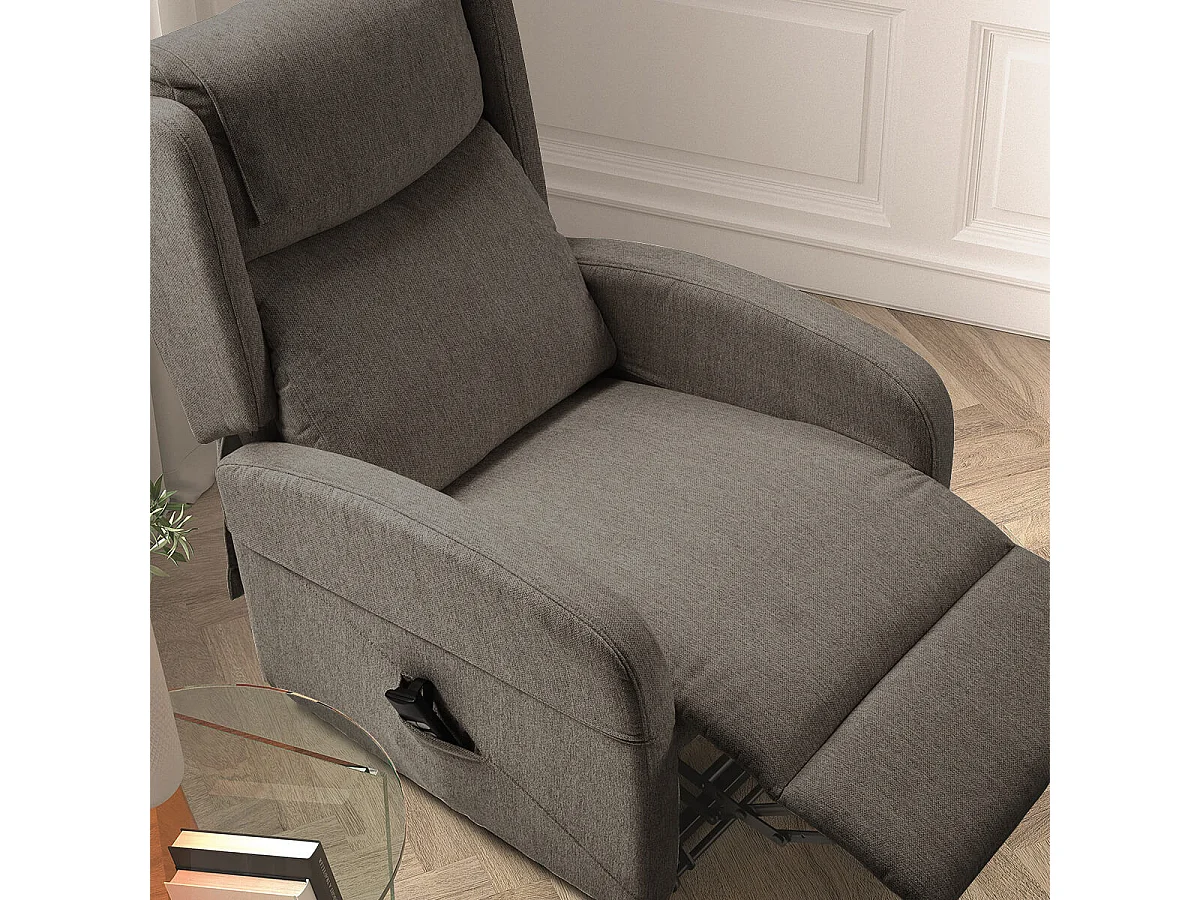 SEVILLE - Fauteuil Relax Releveur Electrique Gris avec Roulettes