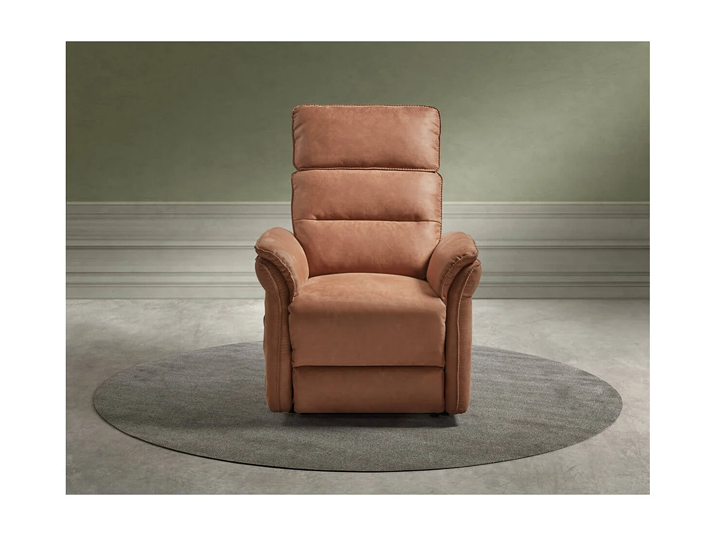 ROBINSON - Fauteuil Relax Electrique Releveur Tissu Cognac