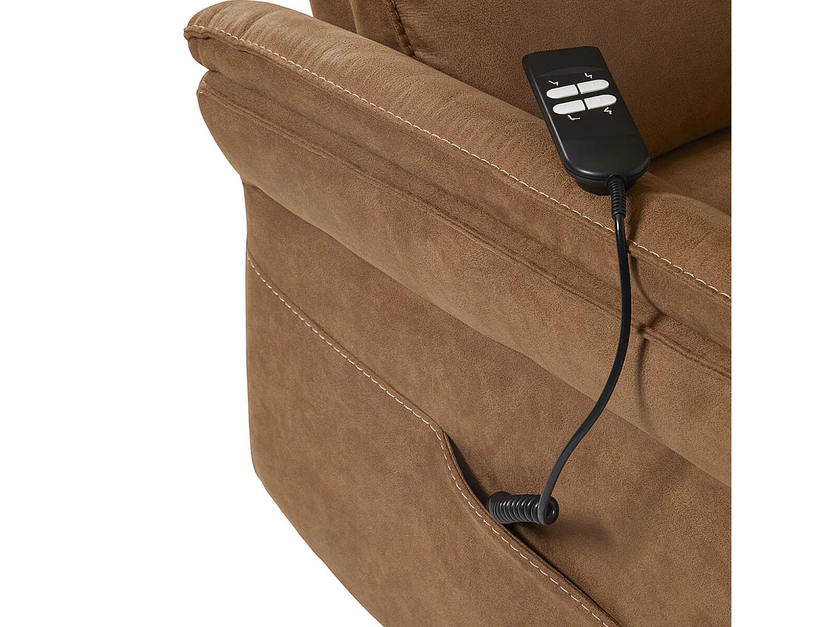 ROBINSON - Fauteuil Relax Electrique Releveur Tissu Cognac