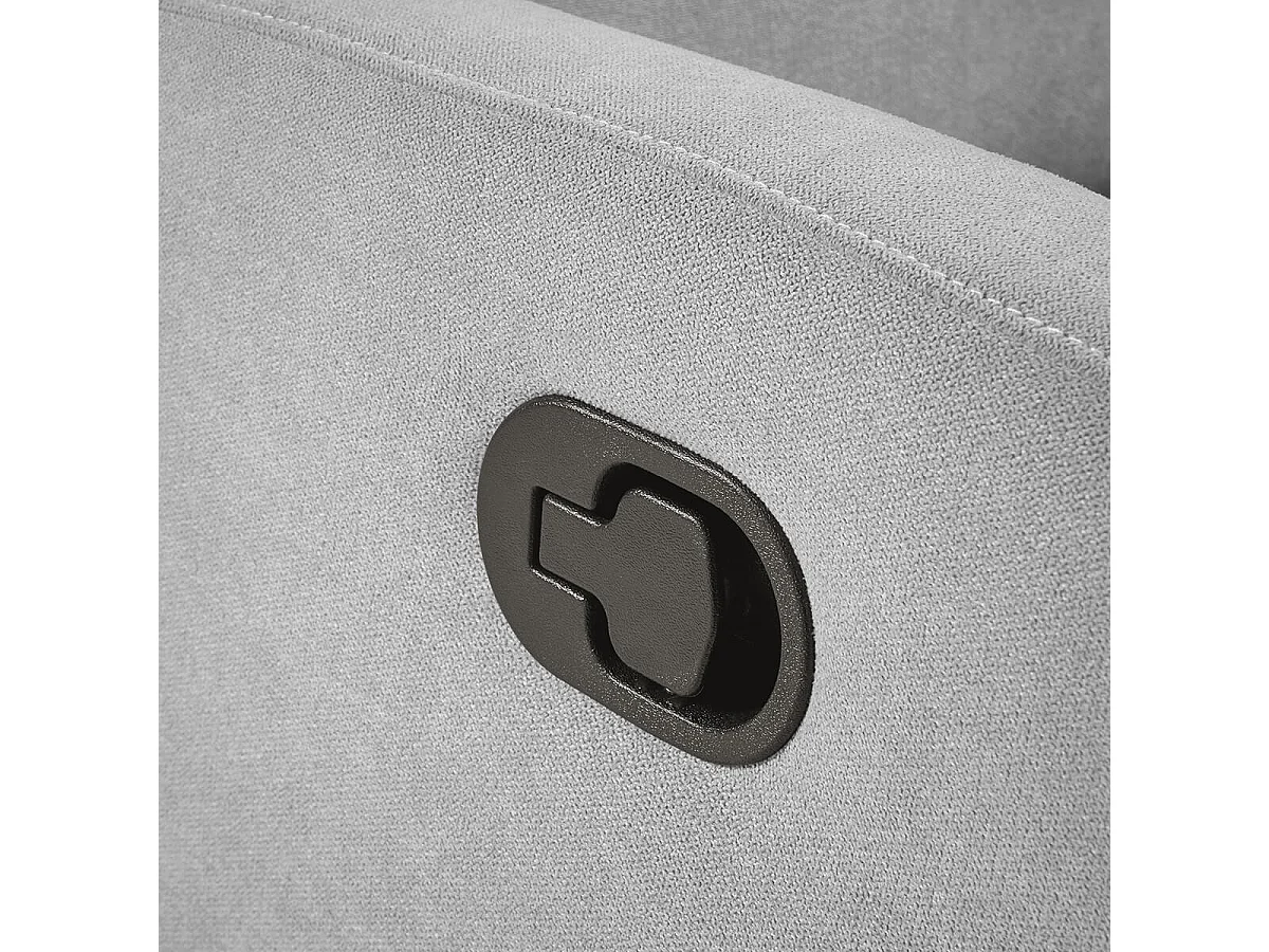 LERIDA - Fauteuil Relax Manuel Tissu Gris Clair