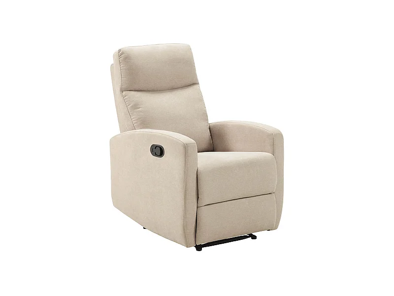 LERIDA - Fauteuil Relax Manuel Tissu Ivoire