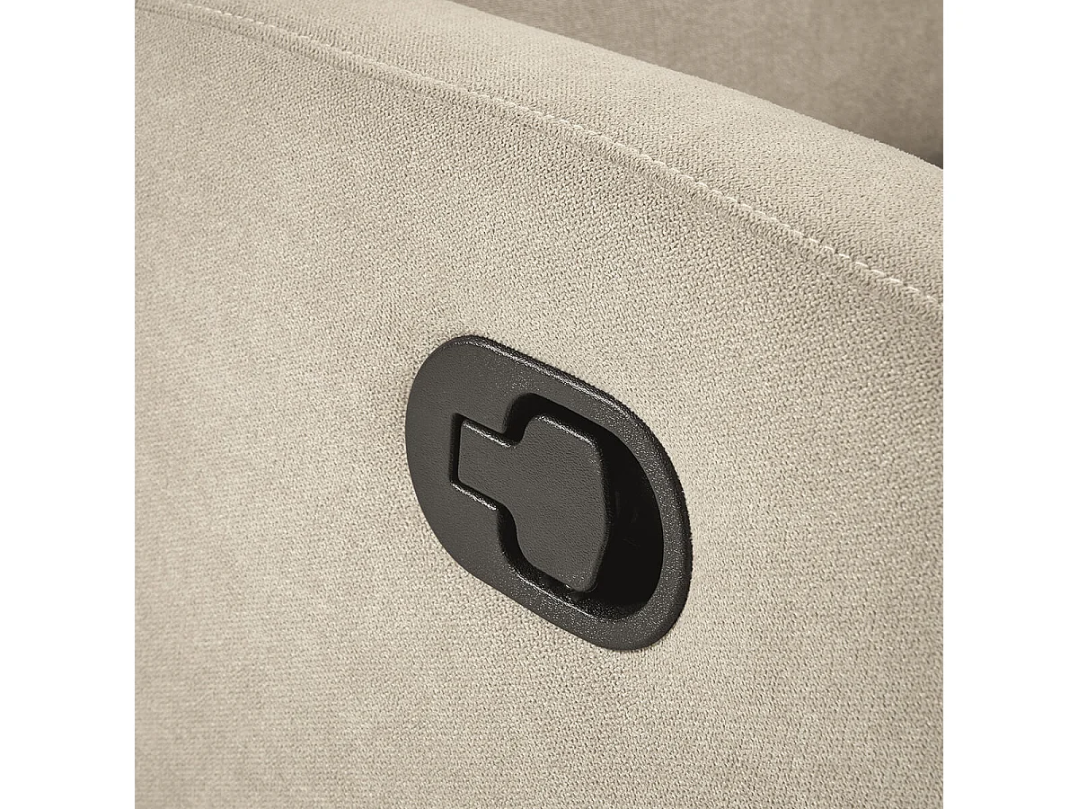 LERIDA - Fauteuil Relax Manuel Tissu Ivoire