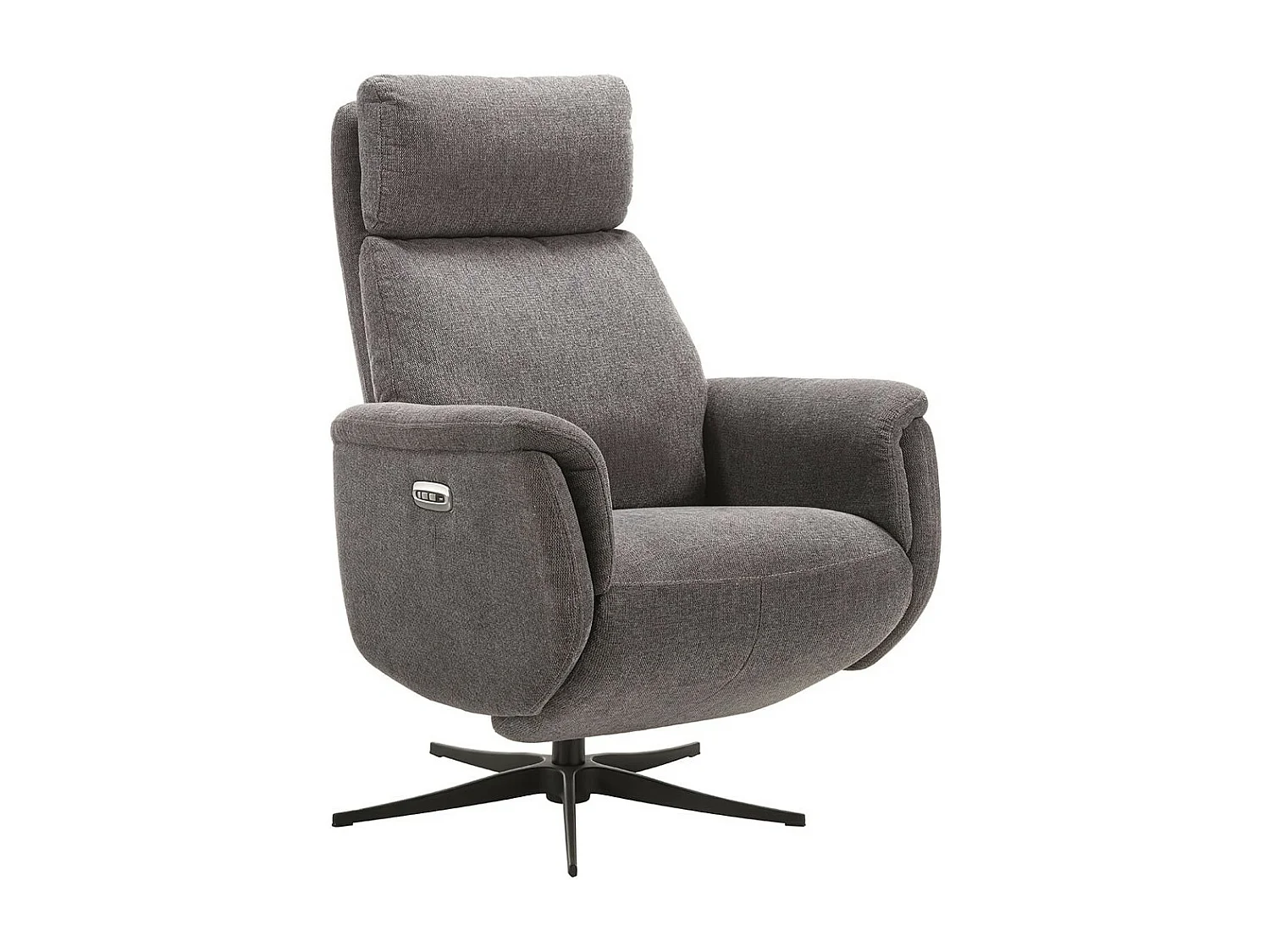 SINTRA - Fauteuil Relax Electrique Tissu Gris Foncé Chiné