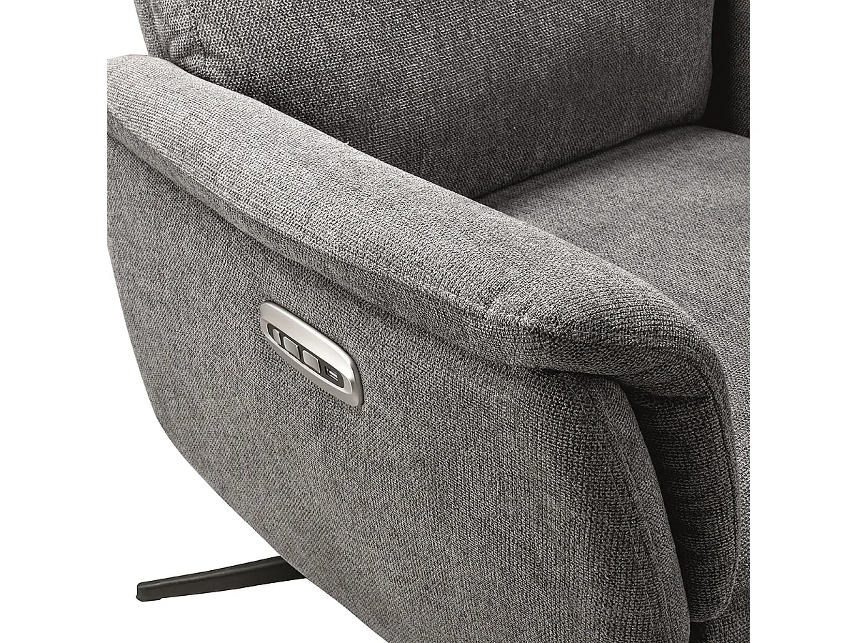 SINTRA - Fauteuil Relax Electrique Tissu Gris Foncé Chiné