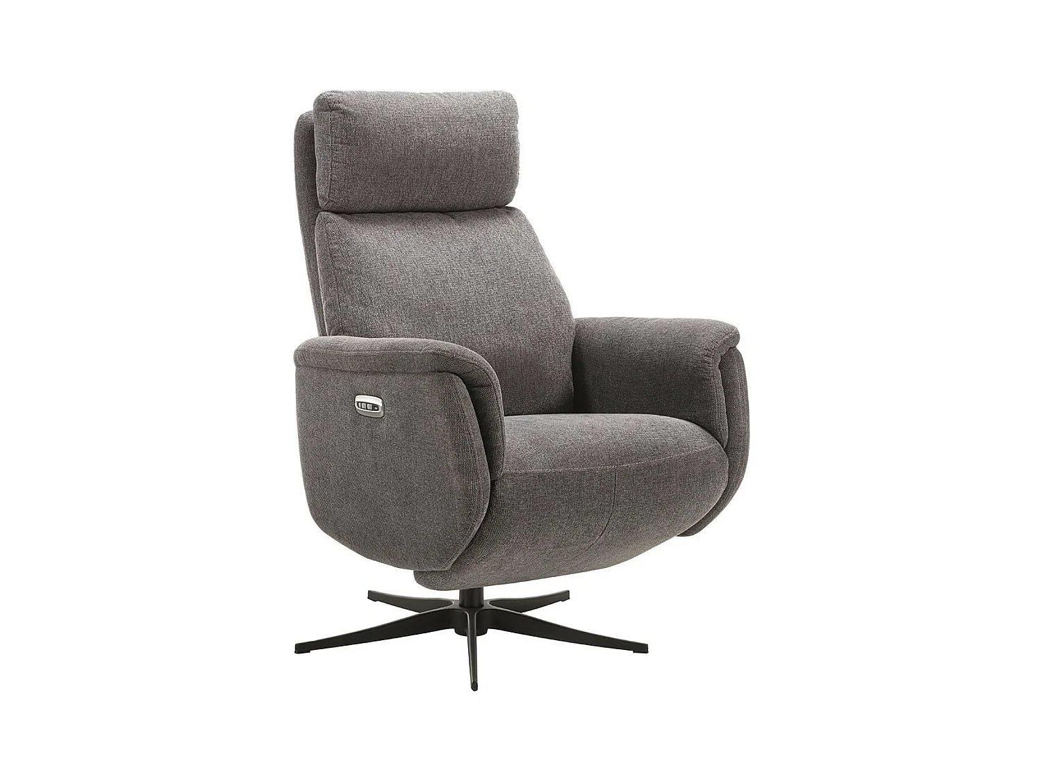 SINTRA - Fauteuil Relax Electrique Tissu Gris Foncé Chiné